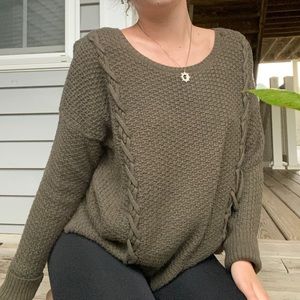 green knitted ae sweater